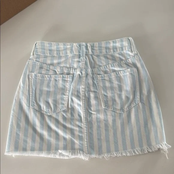 Pacsun Striped Blue and White Denim Mini Skirt - Picture 2 of 11